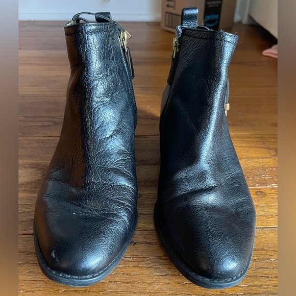 Franco Sarto Skylar Ankle Bootie Double Zip Almond Toe Black Women's US 8.5M - Picture 2 of 8